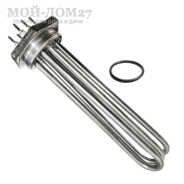 ЭлектроТЭН ТЭНБн G1-1/2” - 7,5 кВт | Мой-Дом27 | <u>Мощность</u>: 7,5 кВт (2,5+2,5+2,5 кВт)<br>
 <u>Резьба</u>: G 1½"<br>
 Электропитание: 220/380 В<br>
 Длина нагревательного элемента (с резьбой): 34 см<br>
 Комплектация: ТЭН + упл. кольцо<br>
 Материал: нержавеющая сталь<br>